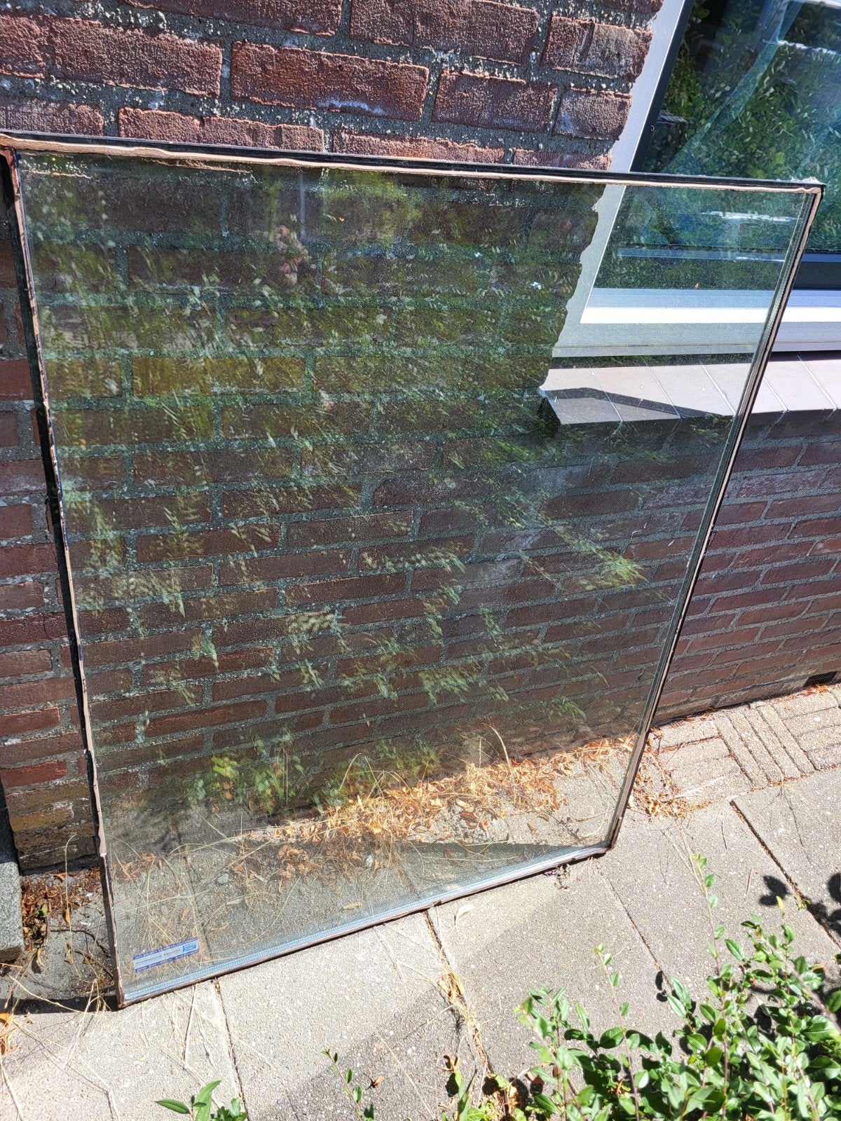 Grote glasplaat, dubbelglas, gebruikt, Ophalen, Gevelraam of Ruit, Gebruikt, 80 tot 120 cm