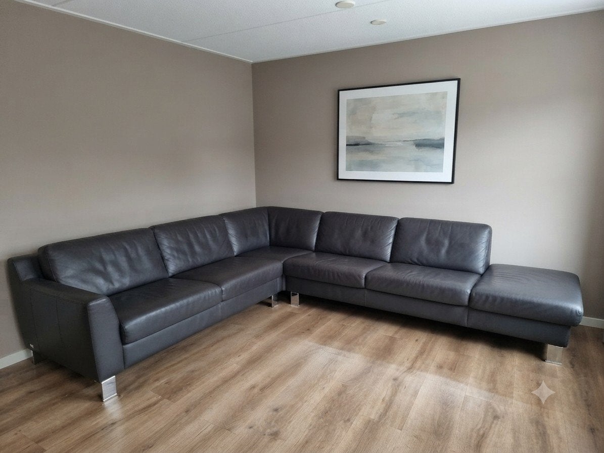 Topform Leren Hoekbank - , 270x320 cm, Huis en Inrichting, Banken | Bankstellen, Vierpersoons of meer, Leer, Ophalen