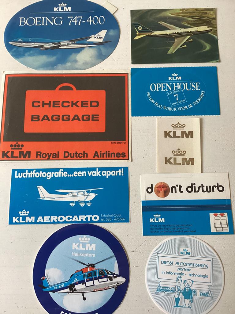 9 stickers KLM, Verzenden, Zo goed als nieuw, Overige typen