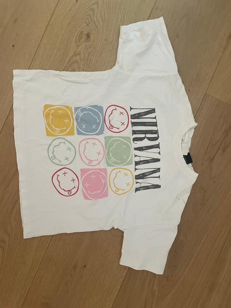 Zara Nirvana T-shirt maat 130 (8-9 jaar), Ophalen of Verzenden, Gebruikt, Jongen of Meisje