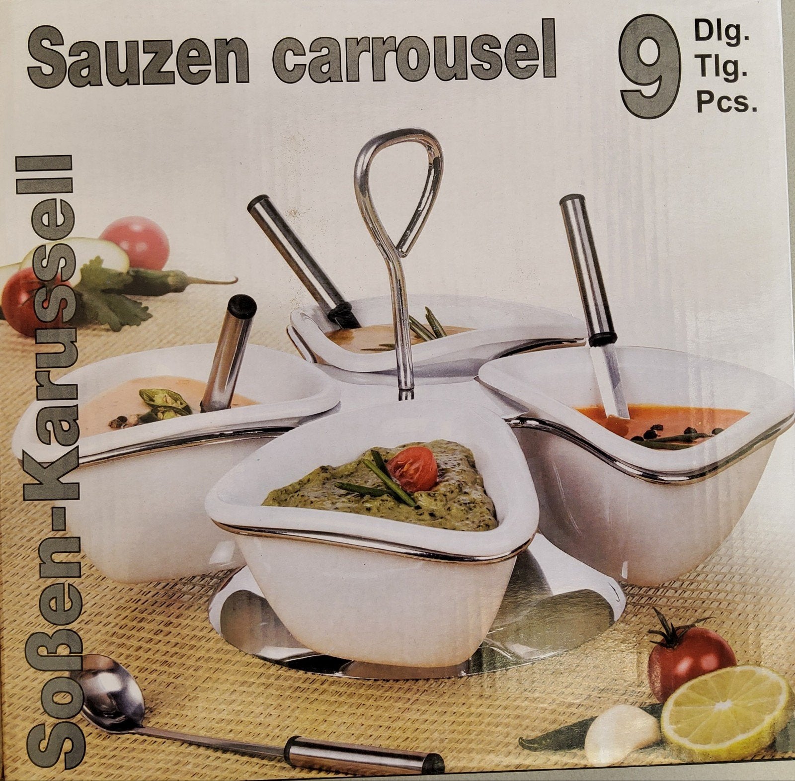 Sausen carrousel - 9-delig, Overige typen, Ophalen of Verzenden, Zo goed als nieuw, Steen/keramiek