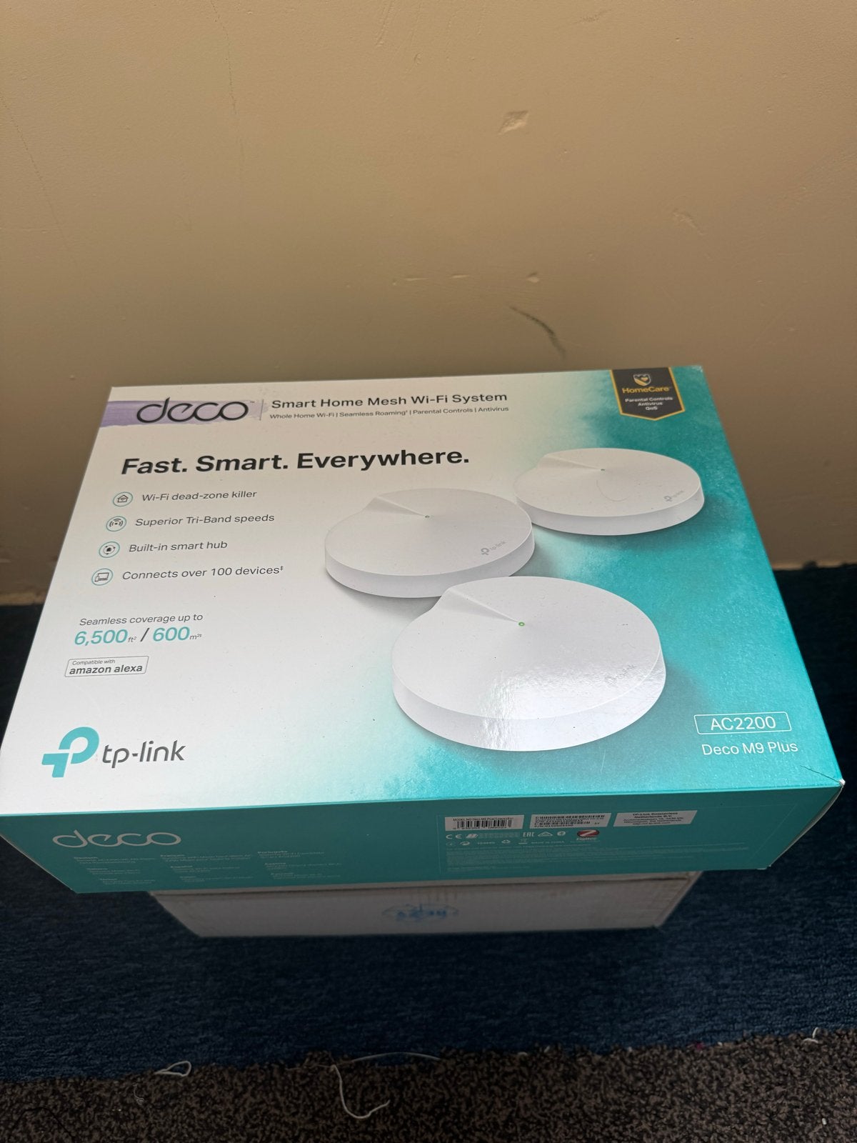 TP-Link Deco M9 Plus Mesh Wifi Systeem (AC2200), Ophalen of Verzenden, Zo goed als nieuw, Router