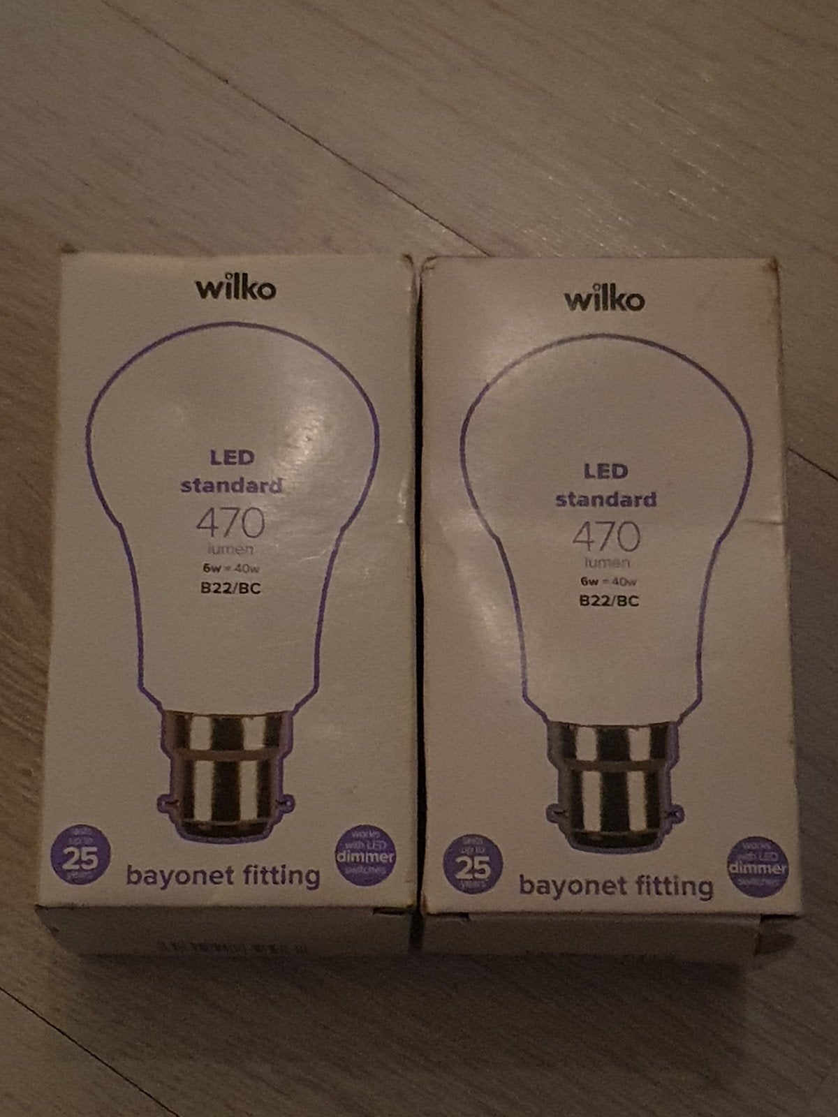 2x Wilko LED lampen B22 bajonet fitting 470 lumen 6W, Ophalen, Nieuw, B22 (Bajonetsluiting), Overige merken