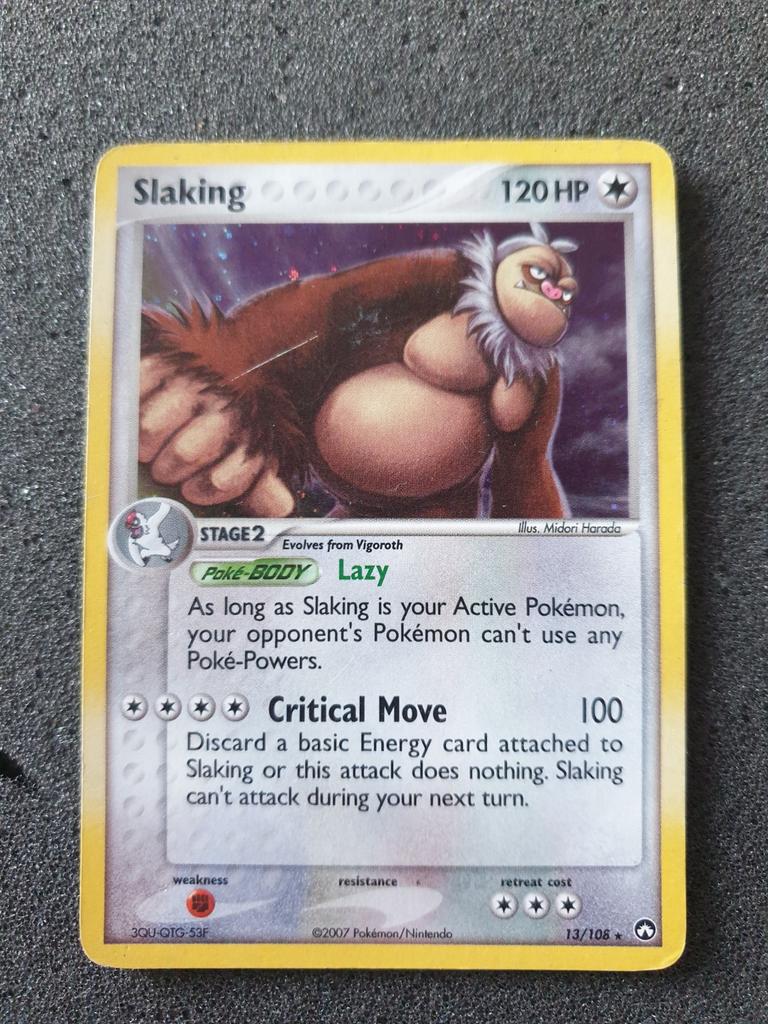 Pokémon kaart Slaking holo #13 EX Power Keepers, Ophalen of Verzenden, Gebruikt, Losse kaart
