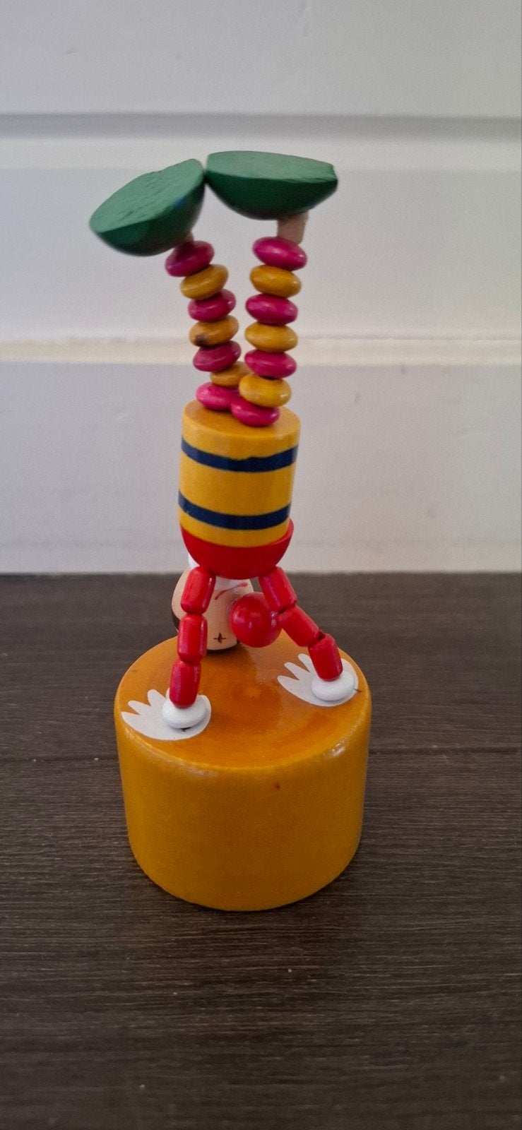 Houten drukpoppetjes clow en hond, Kinderen en Baby's, Speelgoed | Houten speelgoed, Ophalen of Verzenden, Zo goed als nieuw, Overige typen