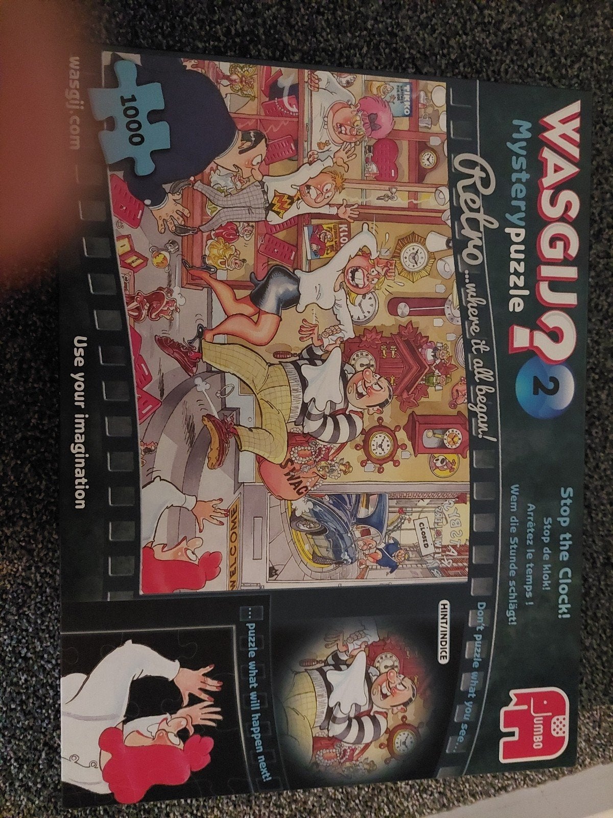 Wasgij Retro Mystery Puzzel 2: Stop de Klok! (1000 stukjes), Ophalen