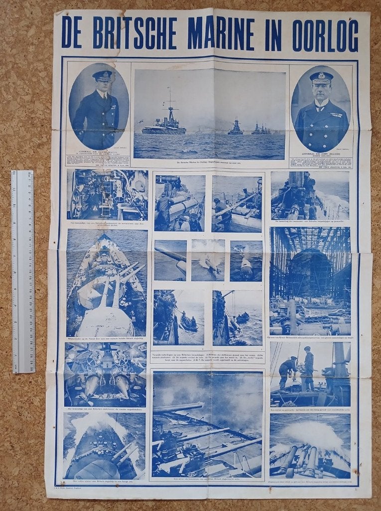 WOI poster De Britsche Marine in oorlog, Verzenden, X, Nederland, X