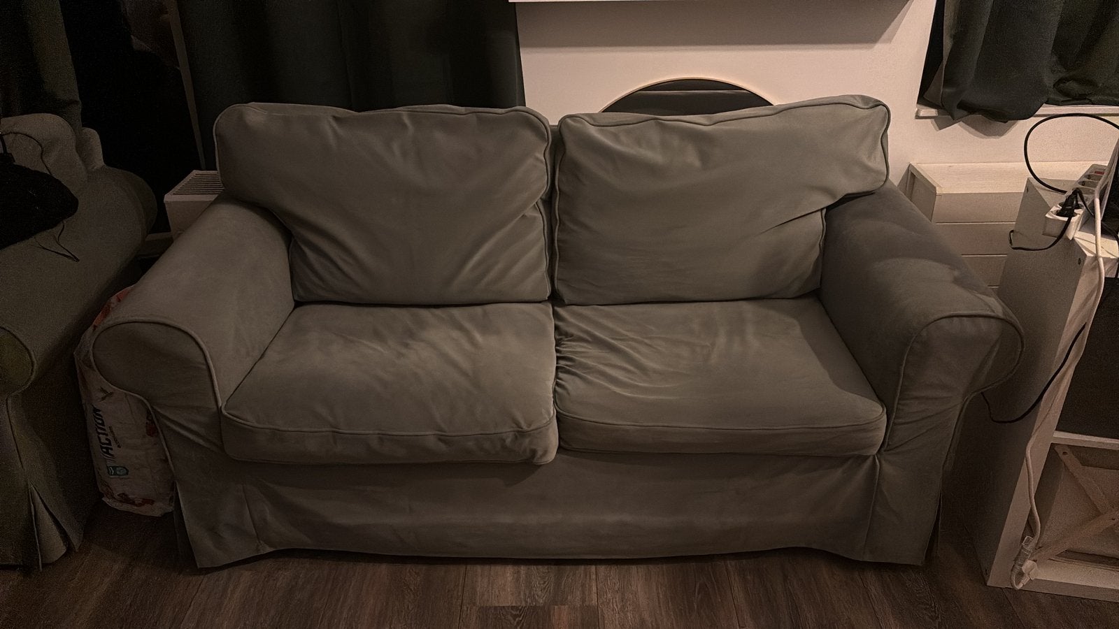 Groene fauteuil  + 2-zitsbank GRATIS AF TE HALEN!, Ophalen, Gebruikt, 75 tot 100 cm, Stof