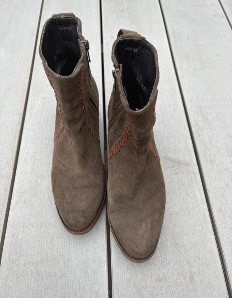 Sendra Dames Cowboy Laarzen - Groen Suède - Maat 39, Ophalen of Verzenden, Zo goed als nieuw, Groen, Lage of Enkellaarzen