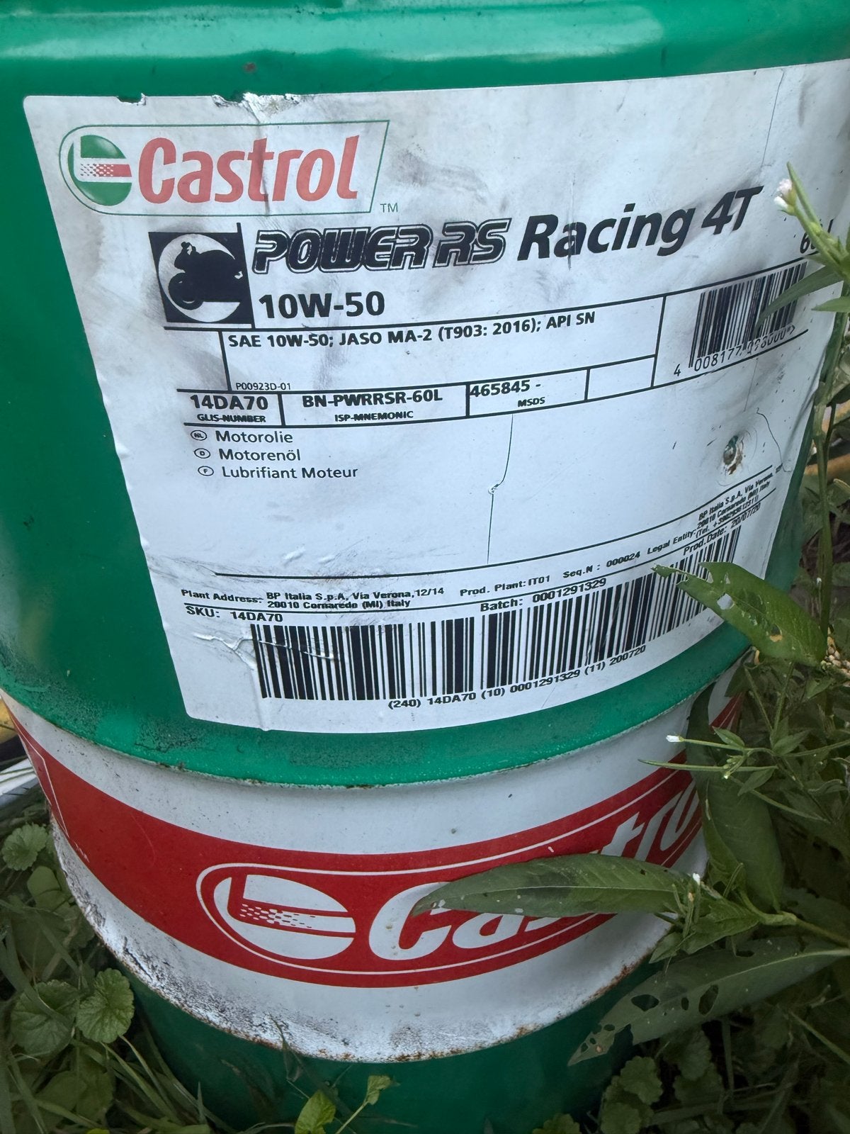 Leeg Castrol 60L olie vat, oud ijzer, Ophalen of Verzenden, Gebruikt
