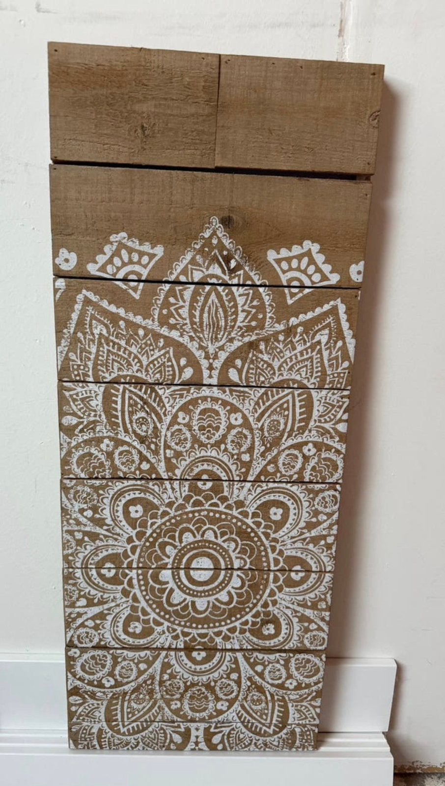 Mandala wanddecoratie op hout, Ophalen of Verzenden, Zo goed als nieuw