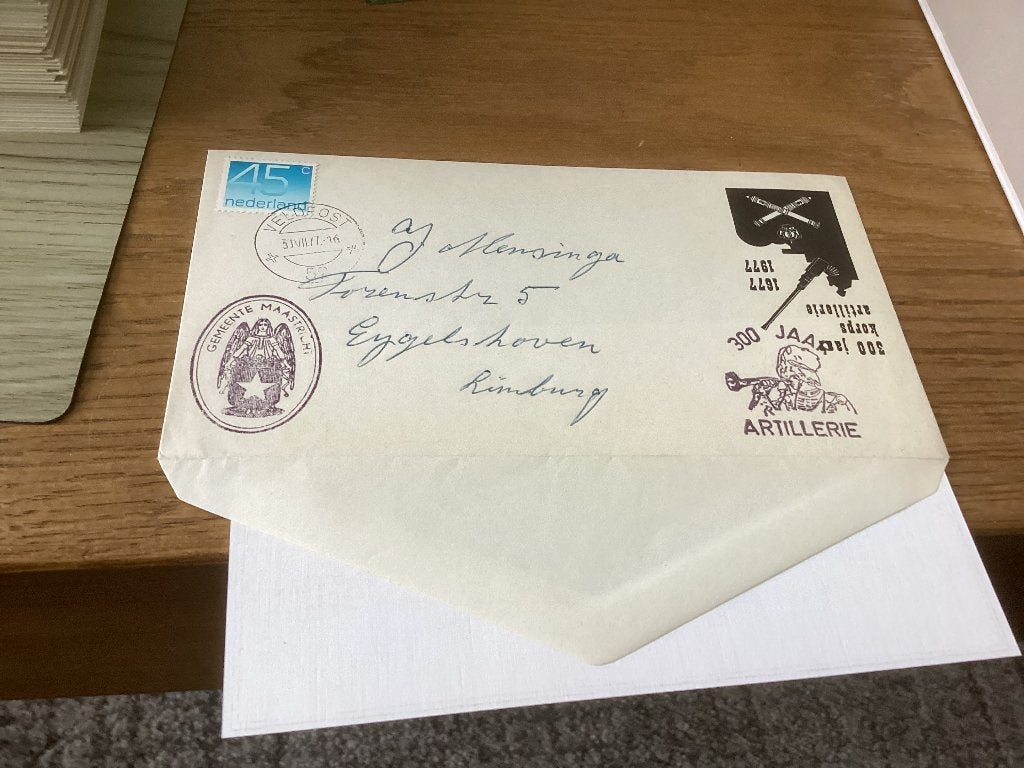 No3248 Veldpost 300 jaar artillerie gelopen spiegelbeeld 31-, Verzenden, Onbeschreven, Nederland