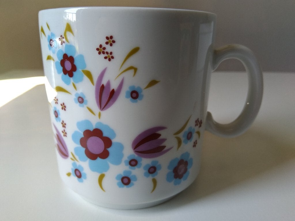 vintage mok jaren 80, Vintage, Zo goed als nieuw, Aardewerk, Mok