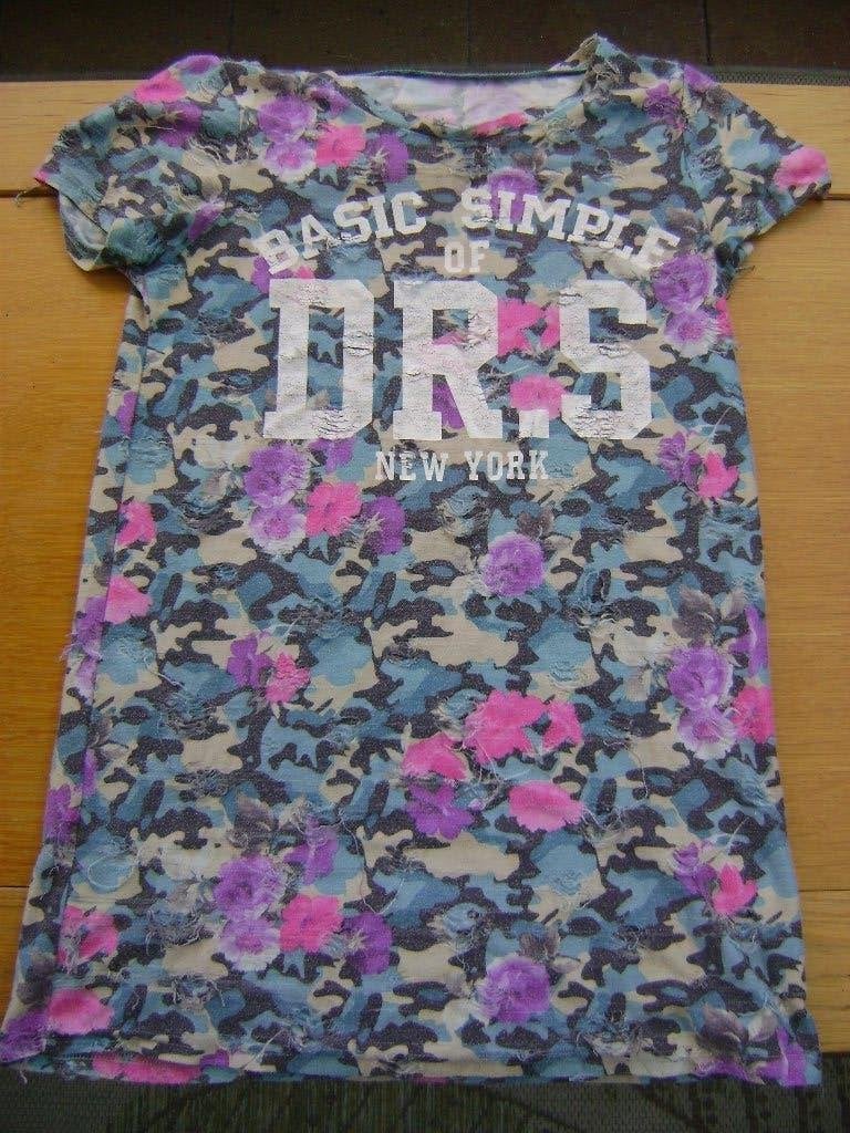 T-shirt met print en used look - maat S/M, Ophalen of Verzenden, Gedragen, Korte mouw
