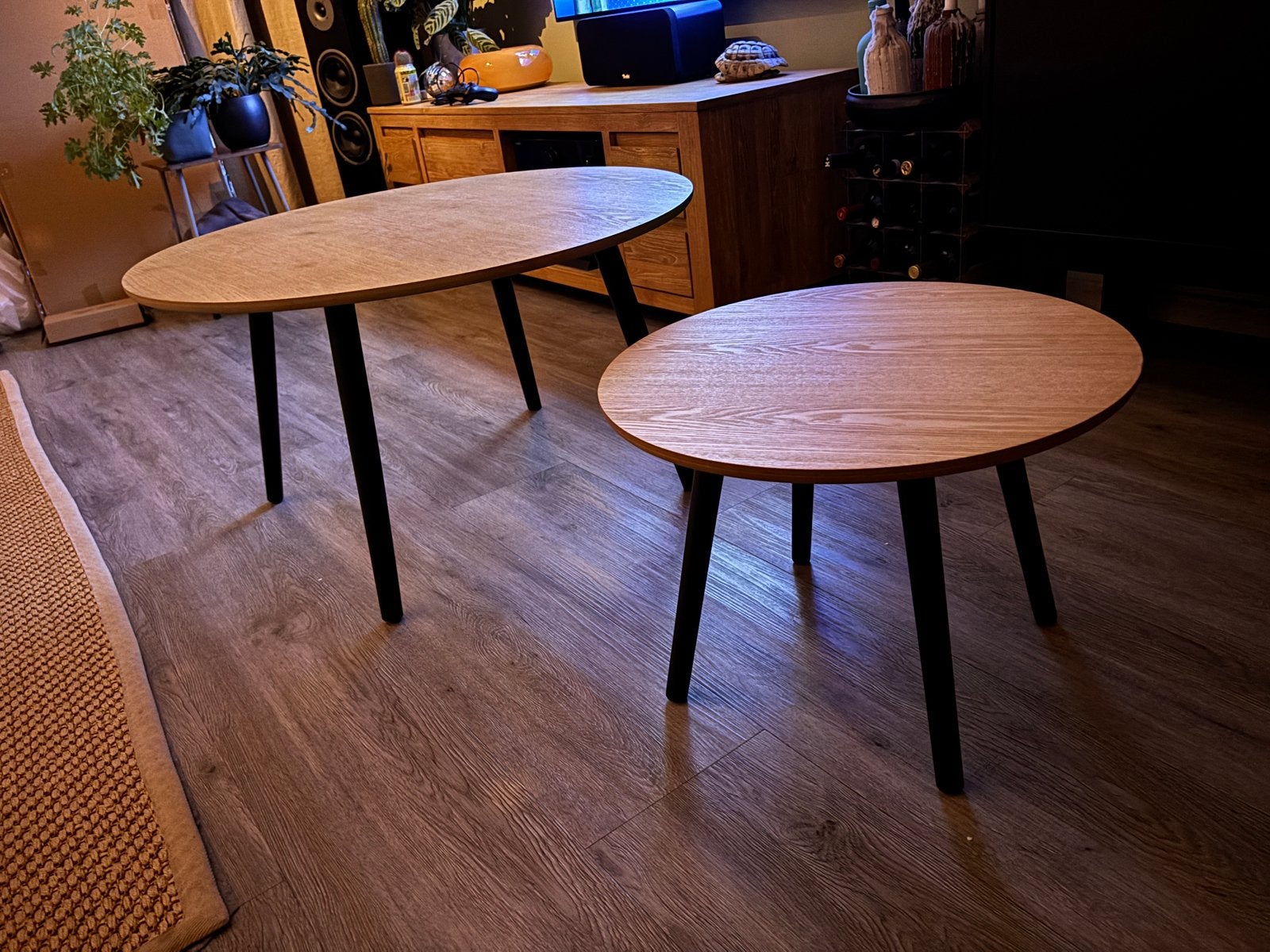 Twee salontafels, Ophalen, Gebruikt, Rond, 50 tot 100 cm