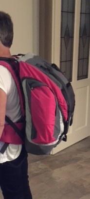 Backpack rugtas dames lichtgewicht, Ophalen, 40 tot 60 cm, 30 cm of meer, Zo goed als nieuw