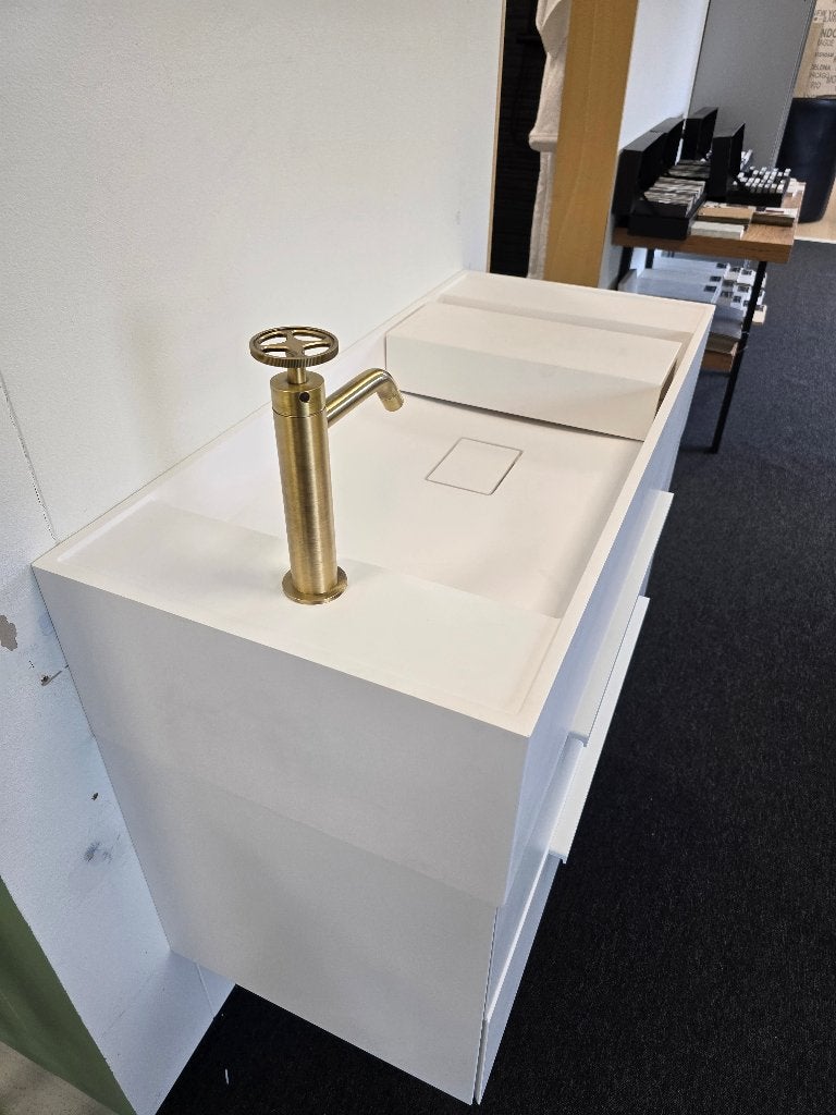 Luxe Detremmerie Solid Surface badkamermeubel 100 cm mat wit, Ophalen, Overige typen, Nieuw, 50 tot 100 cm