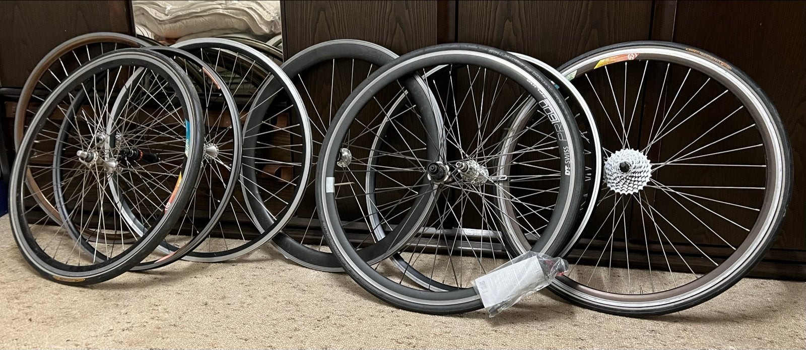 Diverse Racefiets wielen 28 inch., Wiel, Gebruikt, Ophalen of Verzenden, Aluminium