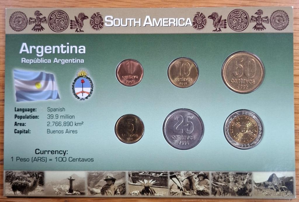 122# Coins of the World muntset Argentinië, Postzegels en Munten, Ophalen of Verzenden, Zuid-Amerika