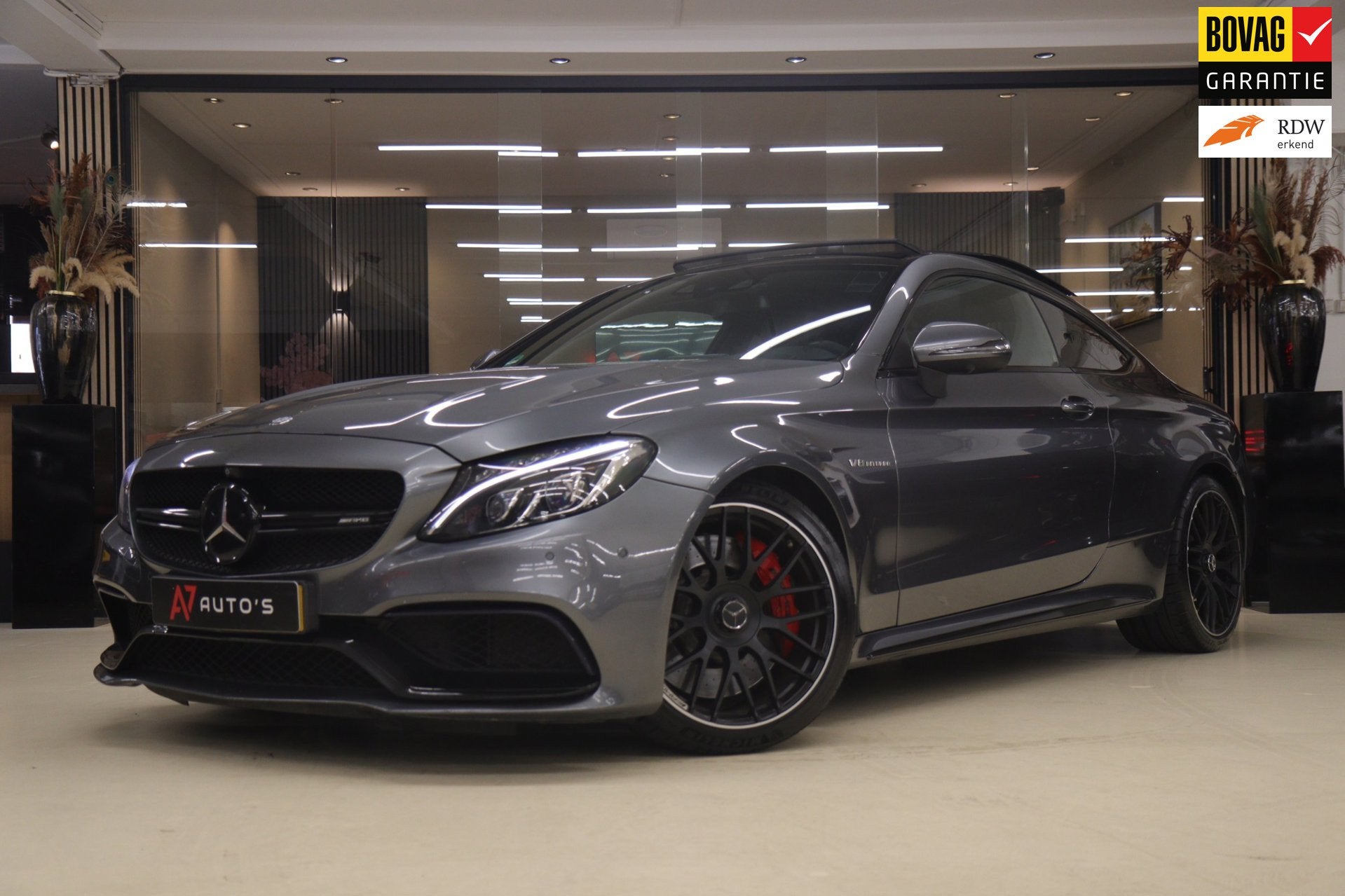 Mercedes-Benz C-klasse Coupé AMG 63 S PANO/360CAM/BURM/ACC/, Auto's, Automaat, Achterwielaandrijving, Gebruikt, 4 stoelen