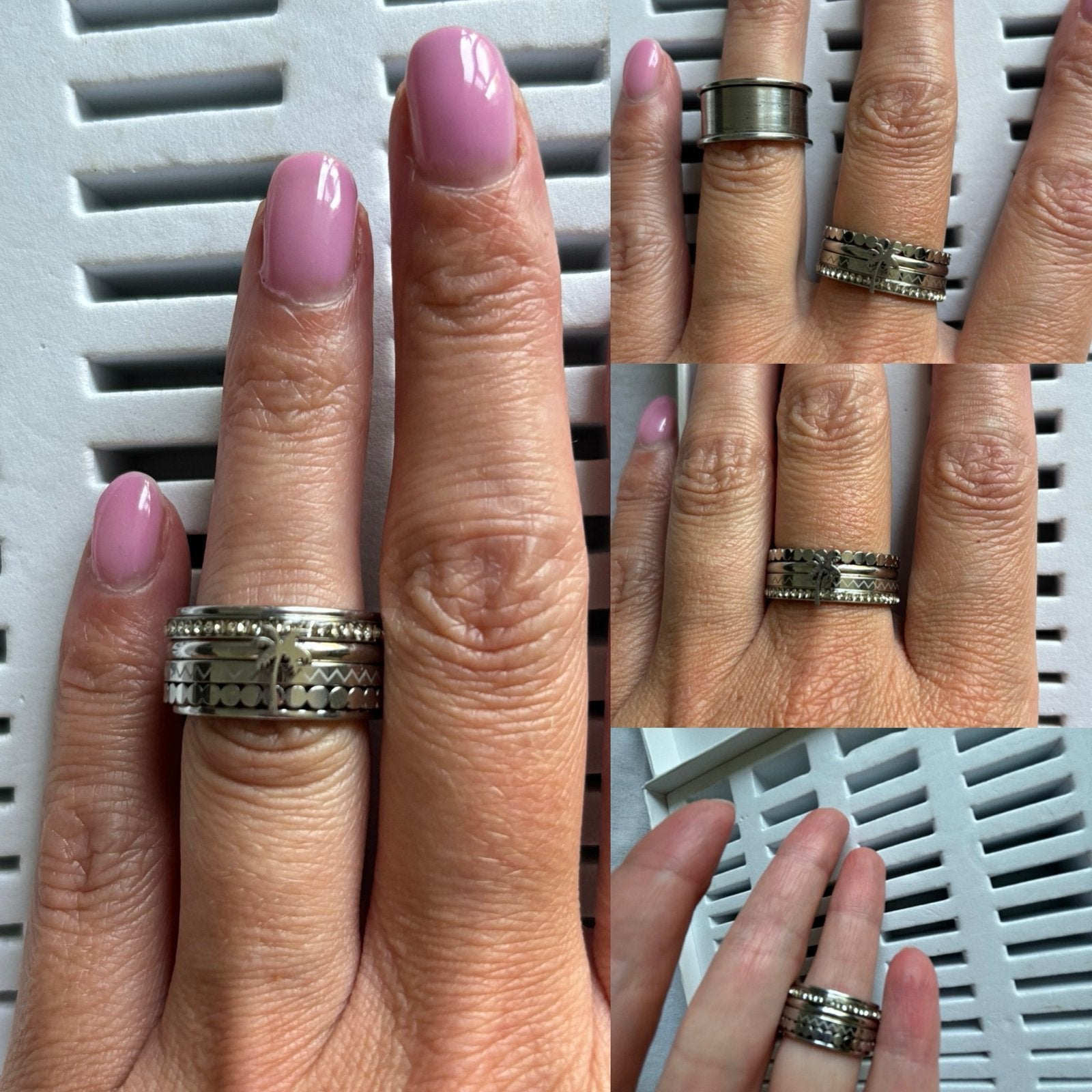 Ixxxi ring basisring maat 17 met zilveren en gouden details, Met kristal, Overige materialen, Gebruikt, Ophalen of Verzenden