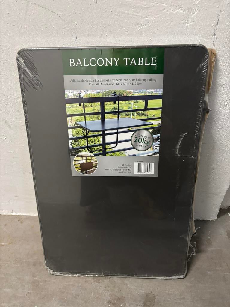 Inklapbaar balkon tafel, Ophalen of Verzenden, Nieuw, Rechthoekig, Metaal