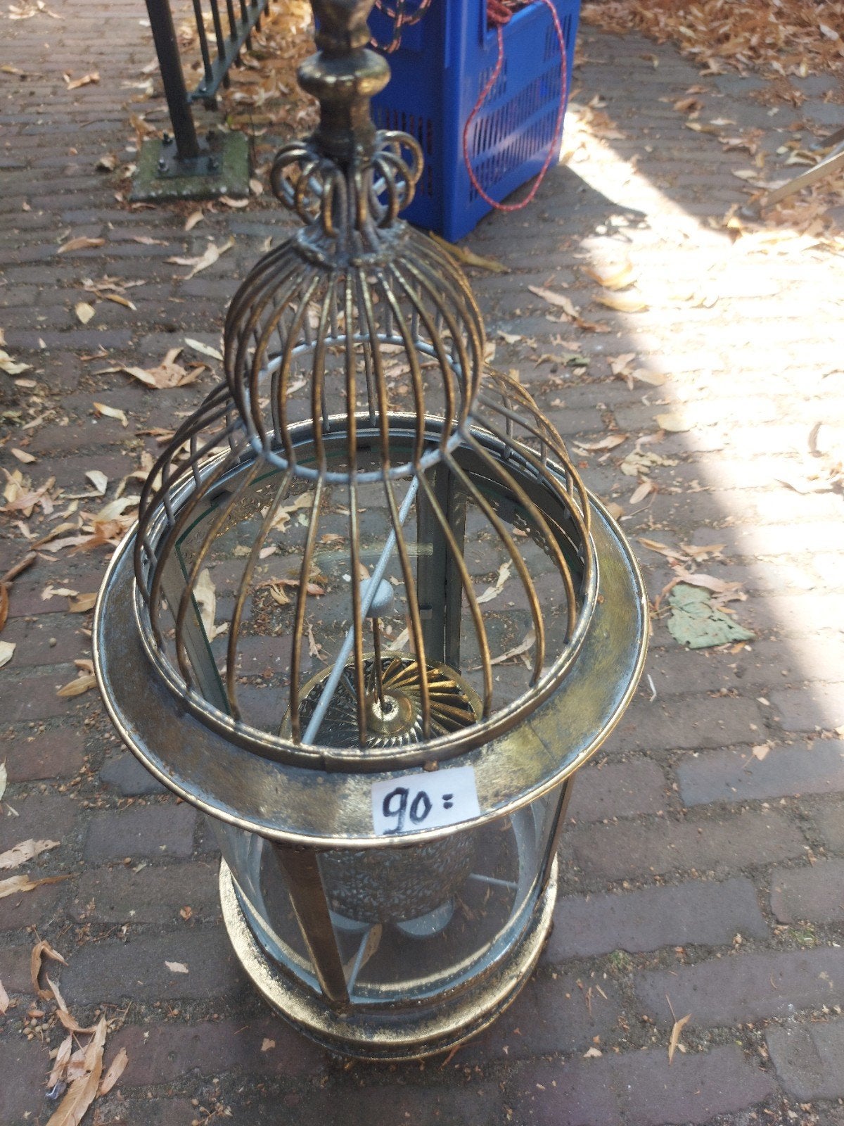 lantaarn koperkleur ca 25x 65 cm waxinelichtjes, Ophalen