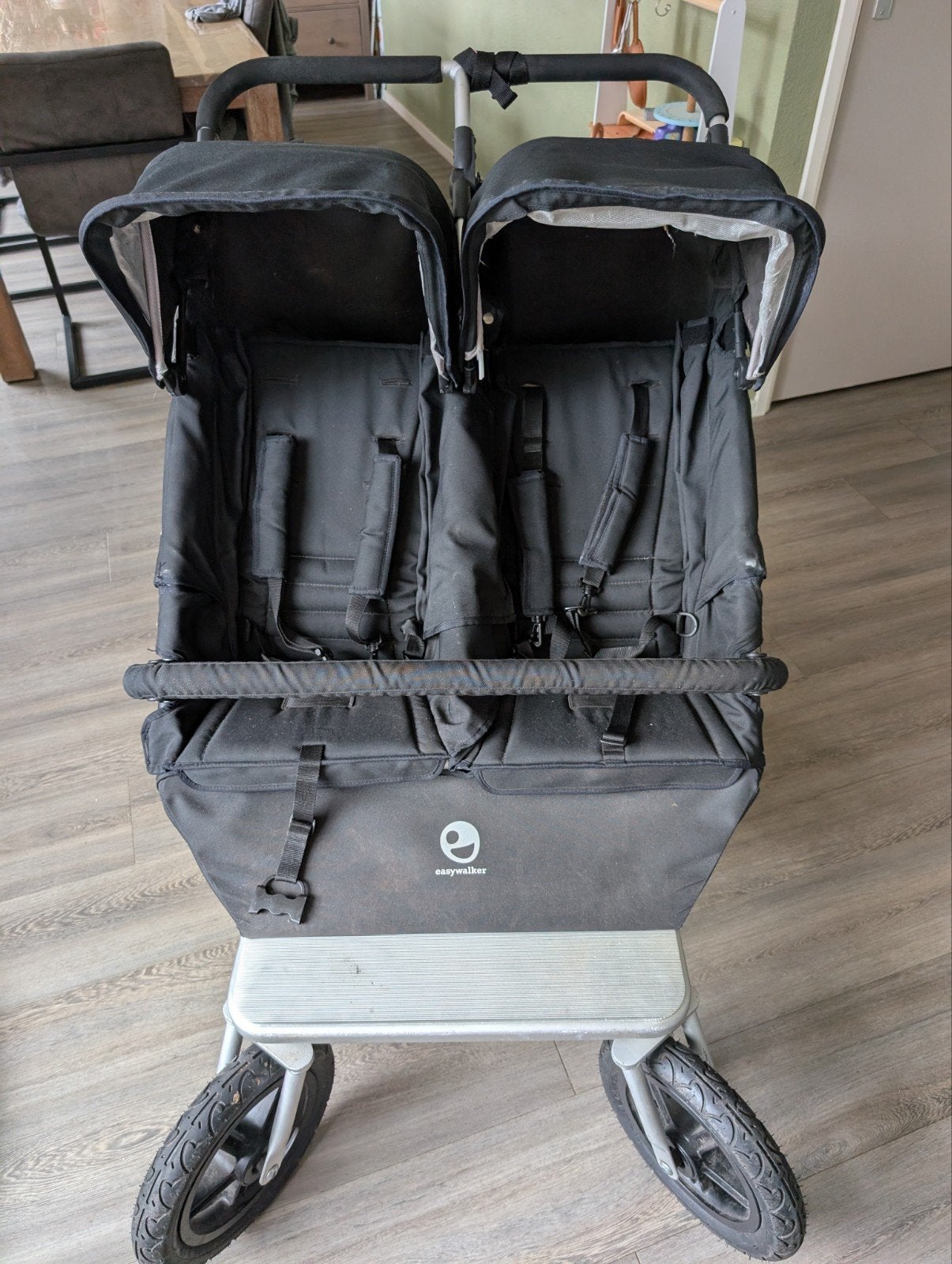Easywalker Duowagen met 2 zitjes of 1 zitje en reiswieg, Gebruikt, Duowagen, Ophalen, Kinderwagen