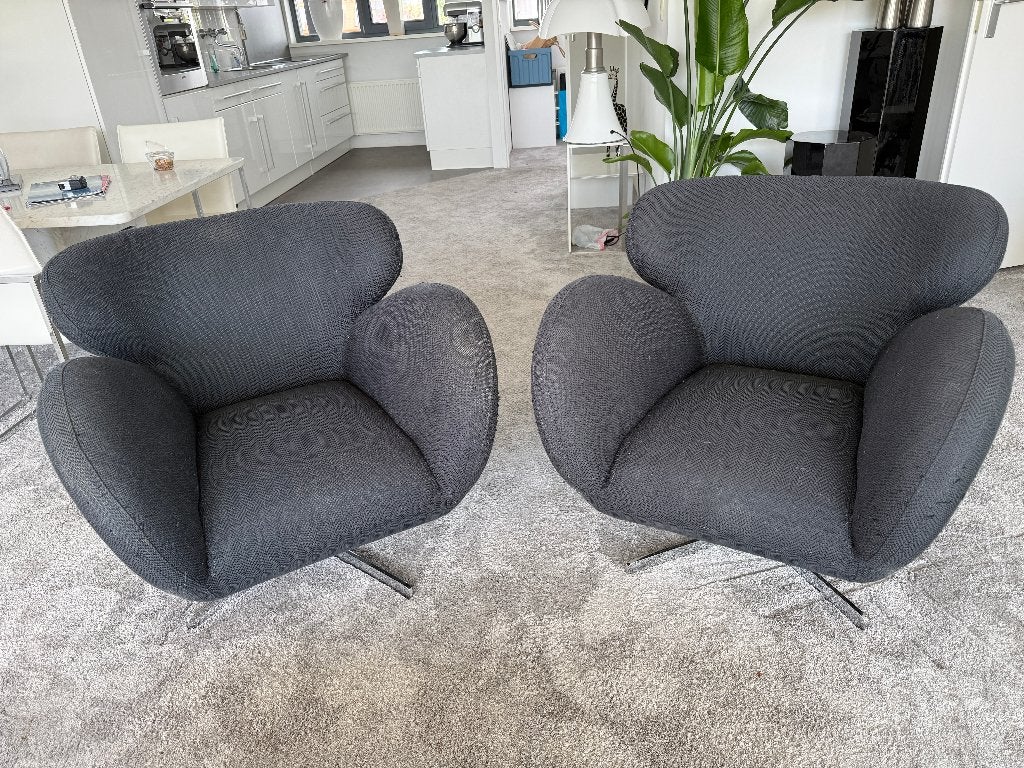 2x Comfortabele design draaifauteuils (Kuka stijl), Ophalen, Gebruikt, 75 tot 100 cm, Stof