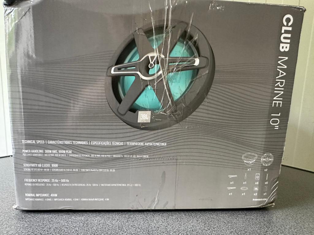 JBL Club Marine 10 Inch Passieve Boot Subwoofer - 900 w, Auto diversen, Autospeakers, Ophalen of Verzenden, Zo goed als nieuw