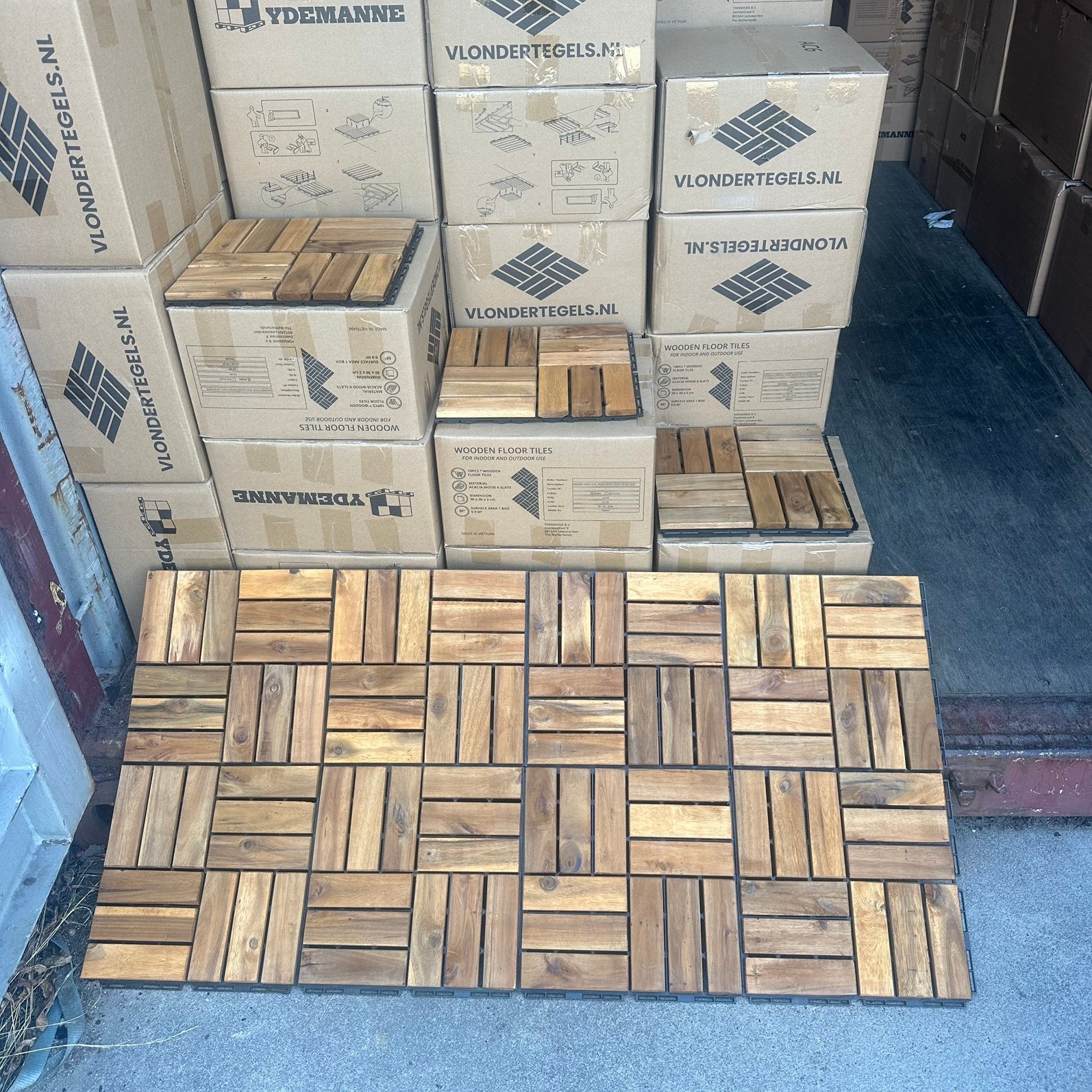 Acaciahout Balkontegels Terrastegels - Lijkt op IKEA RUNNEN, Nieuw, Ophalen of Verzenden, 10 m² of meer, Zwettestraat 8, 8912AH Leeuwarden