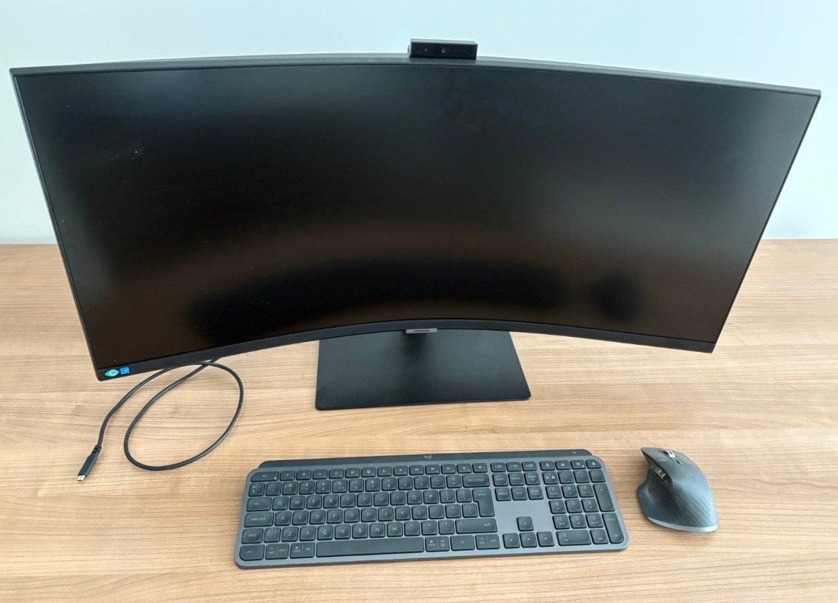 Complete werkplek: 34” Samsung Curved, Logi MX Toets en Muis, Computers en Software, HDMI, Curved, VA, Nieuw