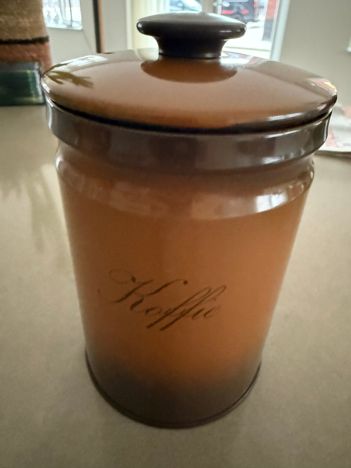Brabantia vintage retro voorraadbus koffie shadow bruin 1980, Ophalen of Verzenden