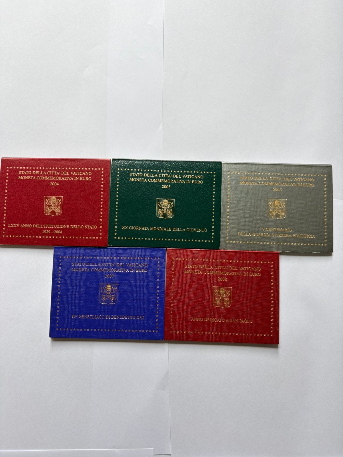 Vaticaan 2 euromunten zelfzame jaren 2004 tm 2008, Postzegels en Munten, Munten | Europa | Euromunten, Setje, 2 euro, Vaticaanstad