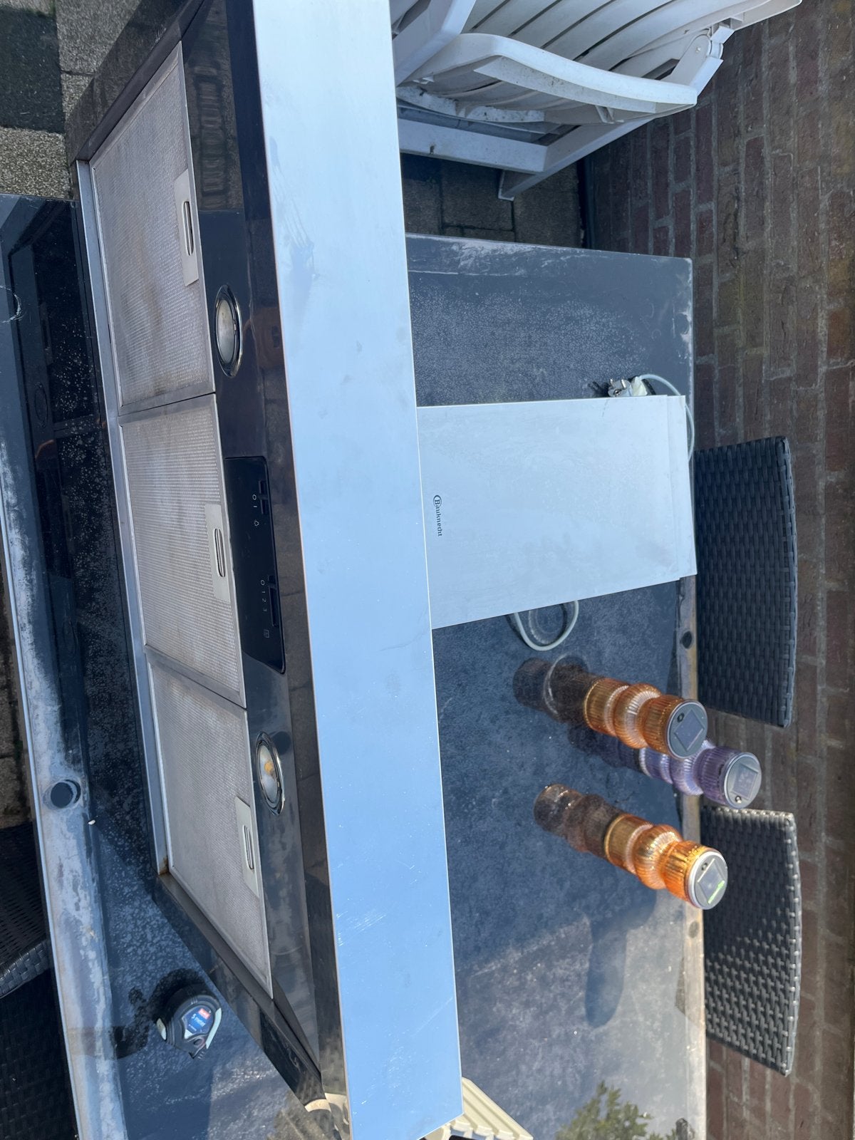 Bauknecht afzuigkap RVS, Witgoed en Apparatuur, Afzuigkappen, Gebruikt, Inbouw, Onderbouw afzuigkap, 200 tot 400 m³ per uur, Motor