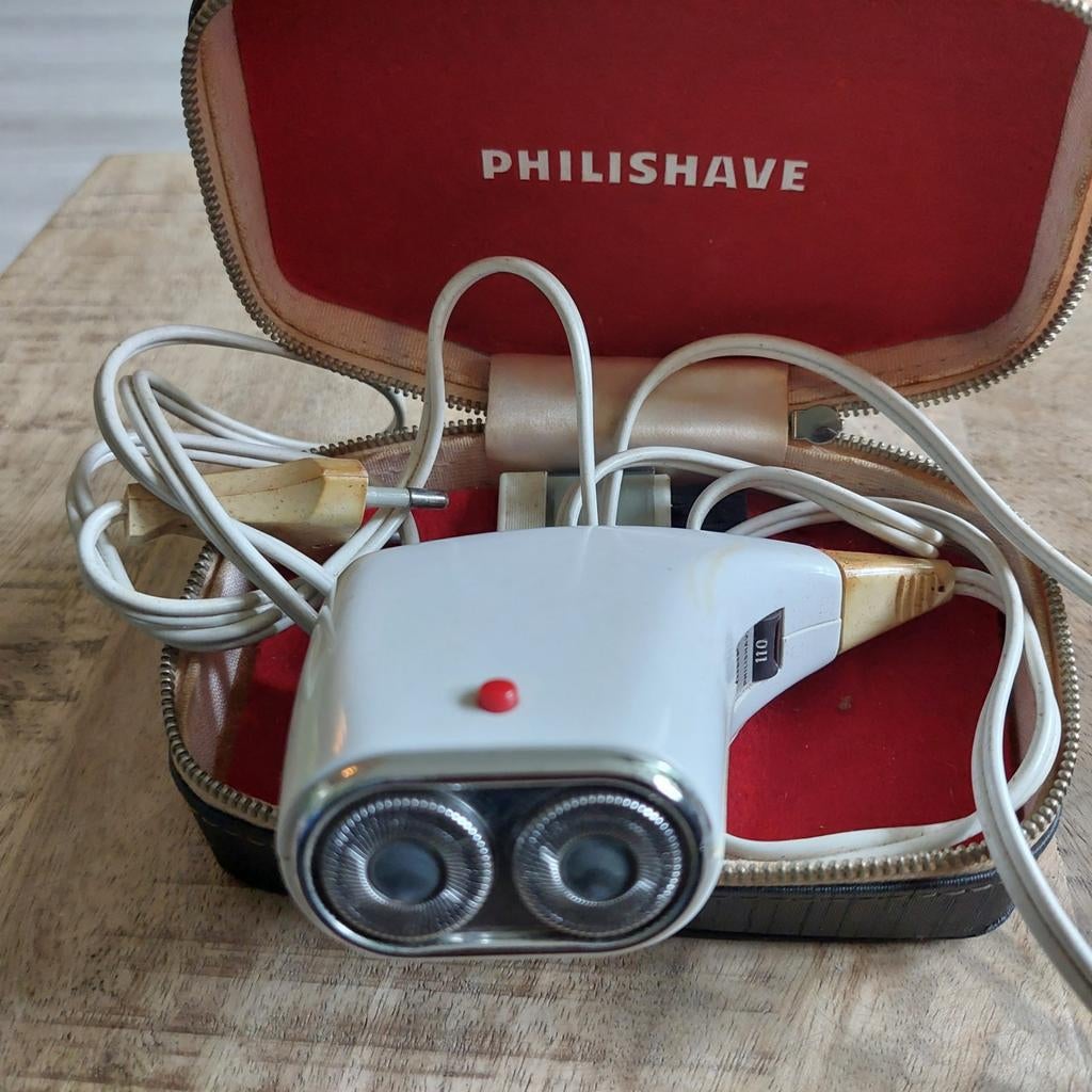 Vintage Philipsshaver, Ophalen of Verzenden, Zo goed als nieuw, Wit