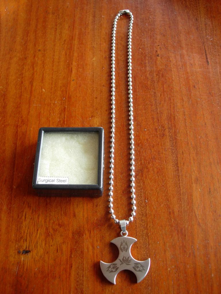 Ninja Werpster met ketting Chirurgisch Staal NIEUW !, Overige materialen, Overige voorstellingen, Verzenden, Nieuw