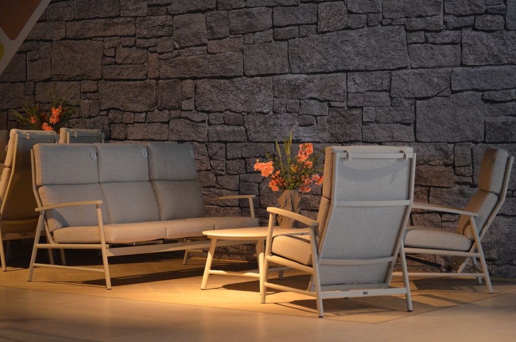 Flora loungeset, 5 zitplaatsen, Aluminium, Ophalen of Verzenden, Zo goed als nieuw
