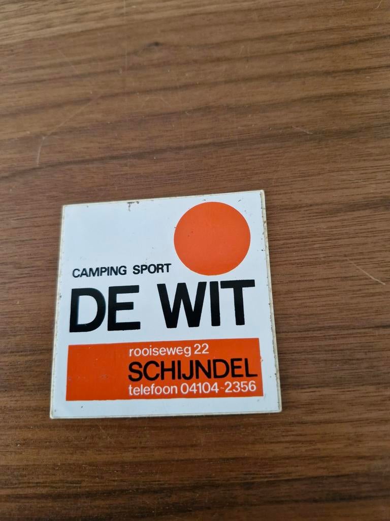 7947 Vintage Camping Sport De Wit Sticker Schijndel, Ophalen of Verzenden