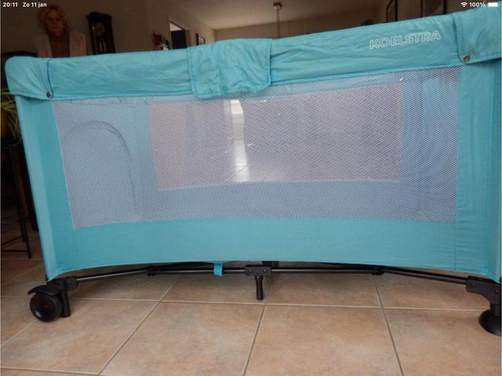 Koelstra campingbedje, Ophalen, Zo goed als nieuw, Minder dan 140 cm, Minder dan 70 cm
