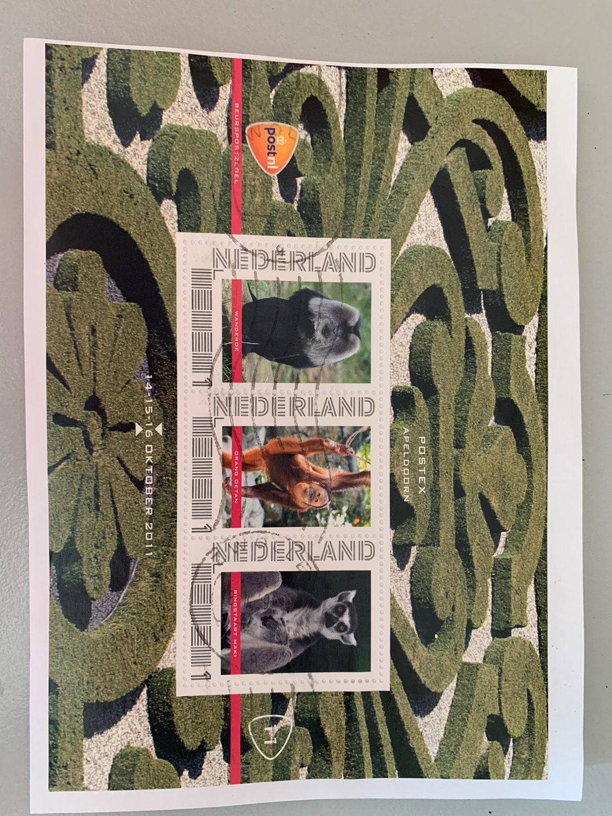 Postzegelvel Nederland Dieren 2011 - Gestempeld, Postzegels en Munten, Postzegels | Nederland, Gestempeld, Na 1940, Ophalen of Verzenden
