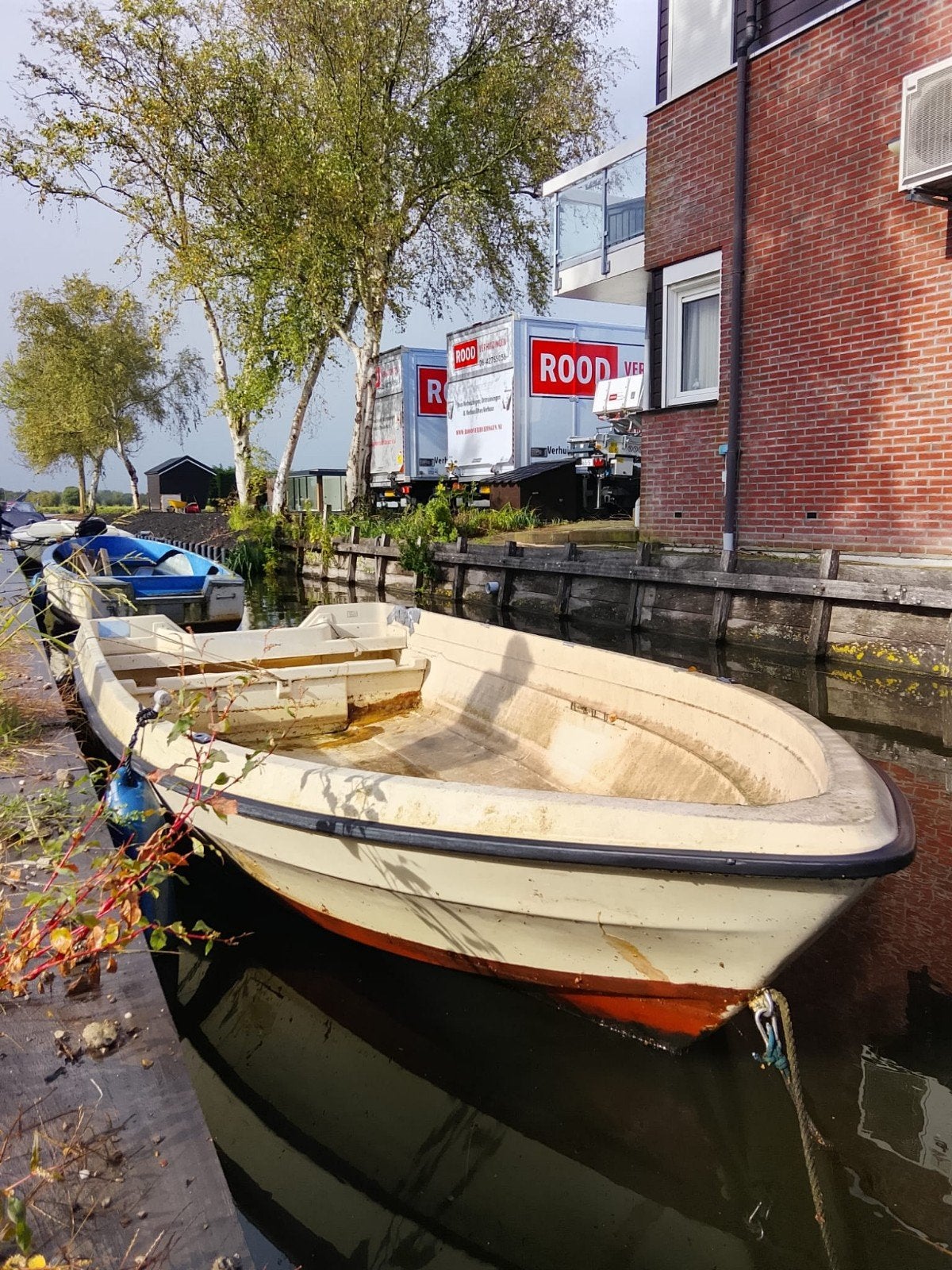 Bootje (4*1,7m) met motor, Ophalen of Verzenden, Gebruikt