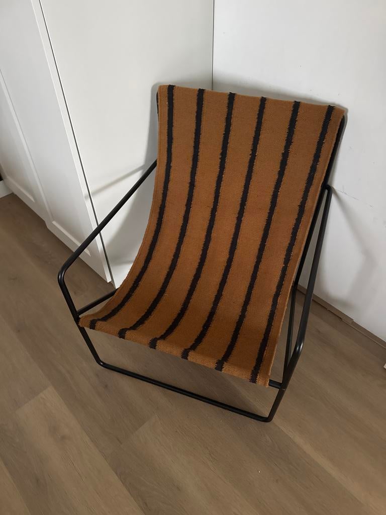 Gewoon nieuwe stoel met mooie print/strepen, Gebruikt, Bruin, Ophalen of Verzenden, Metaal