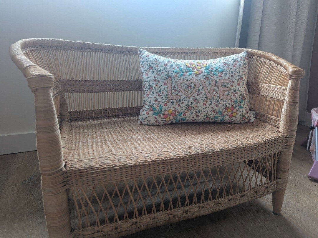Malawi loveseat kids, Huis en Inrichting, Ophalen, Tweepersoons, Riet of Rotan, Bohemian, Natuurlijk