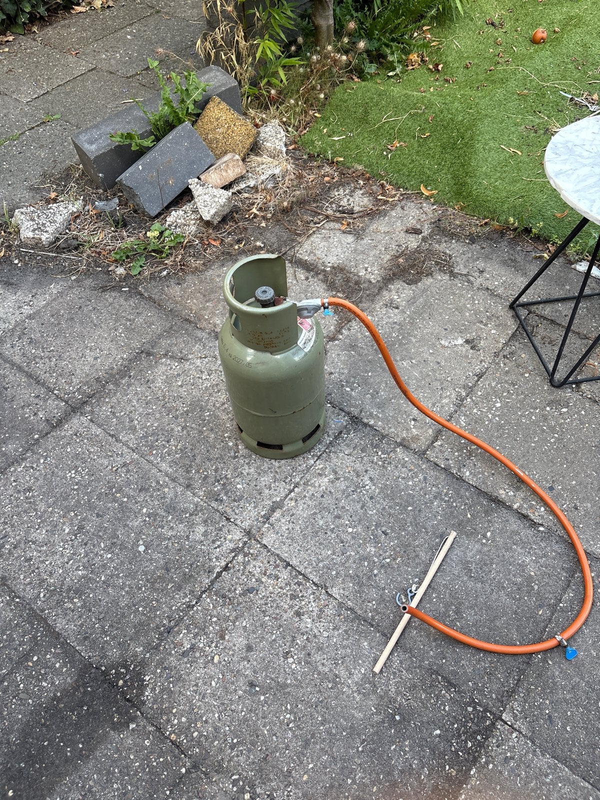 Gasflessen met (dak)gasbrander - Onkruidbrander, Ophalen of Verzenden, Gebruikt