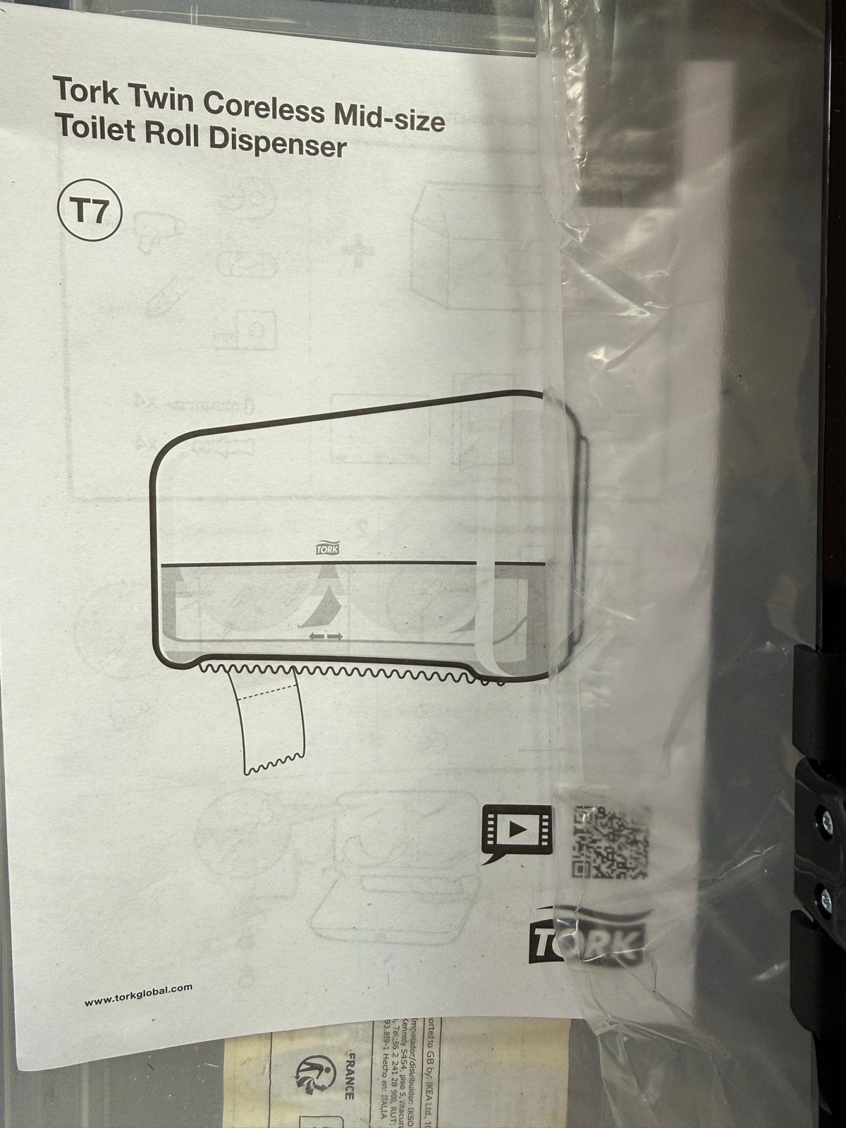 Tork Twin Coreless Mid-size Toiletrol Dispenser Zwart T7, Ophalen of Verzenden, Nieuw