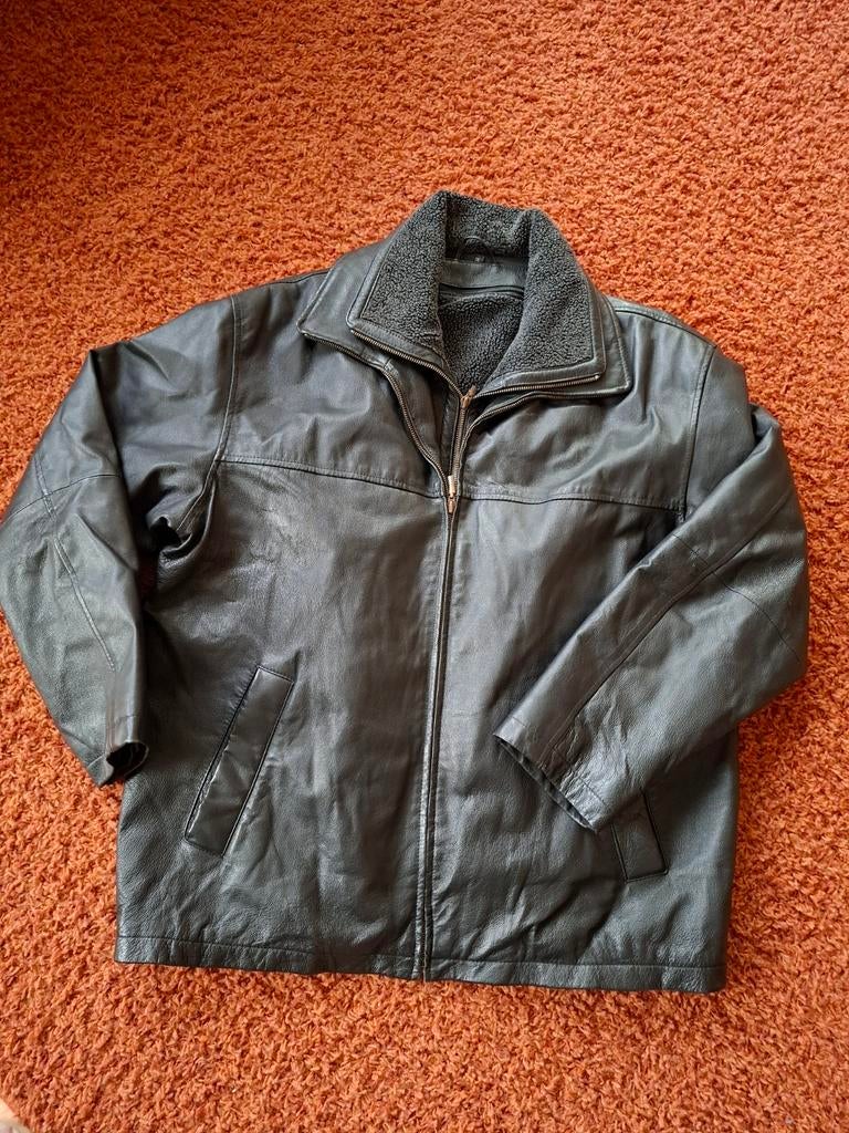 Lederen heren jas, Onbekend, Zwart, Maat 56/58 (XL), Ophalen of Verzenden