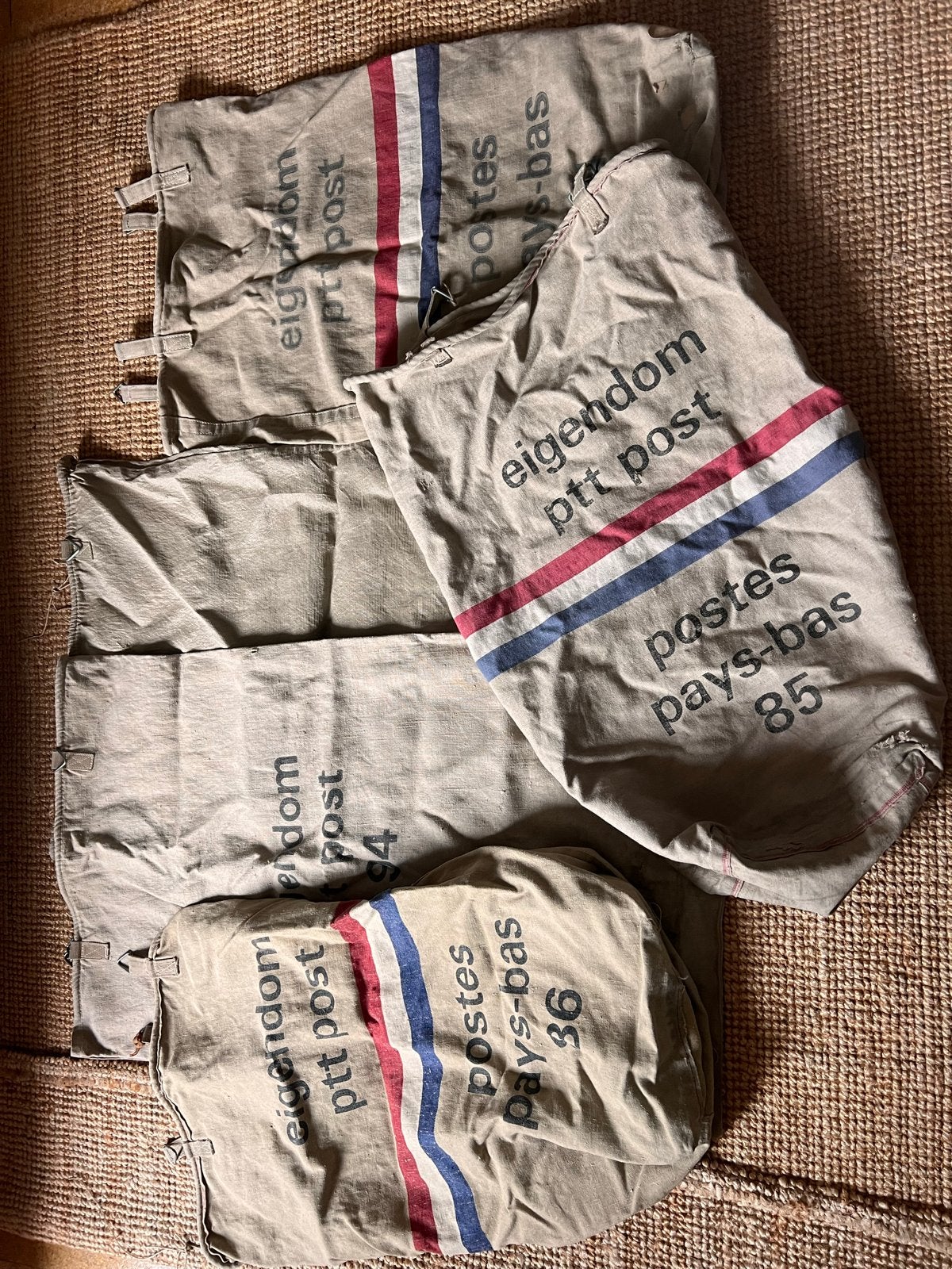 Vintage PTT Postzakken - Set van 5, Verzamelen, Ophalen of Verzenden, Gebruikt