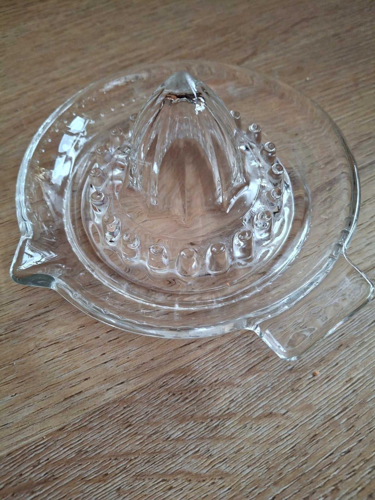 Vintage glazen hand citruspers, Ophalen of Verzenden, Zo goed als nieuw