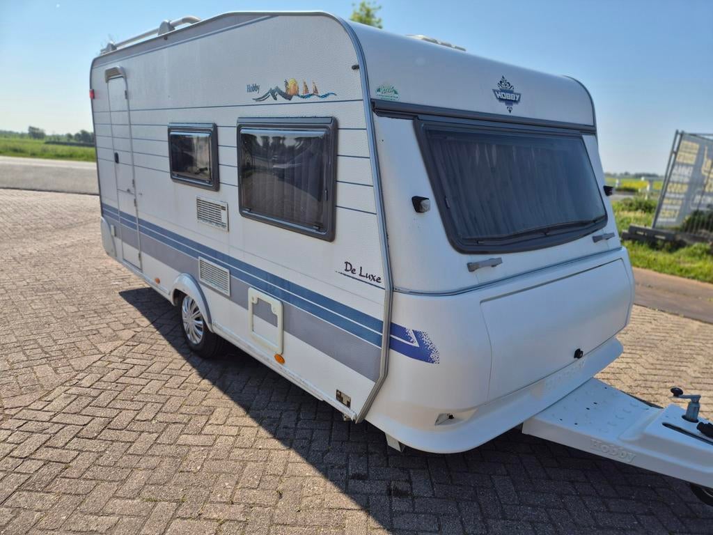 Hobby 440 SF De Luxe Easy, Voortent, Fietsendrager, Hobby, Bedrijf, Treinzit, 4 tot 5 meter